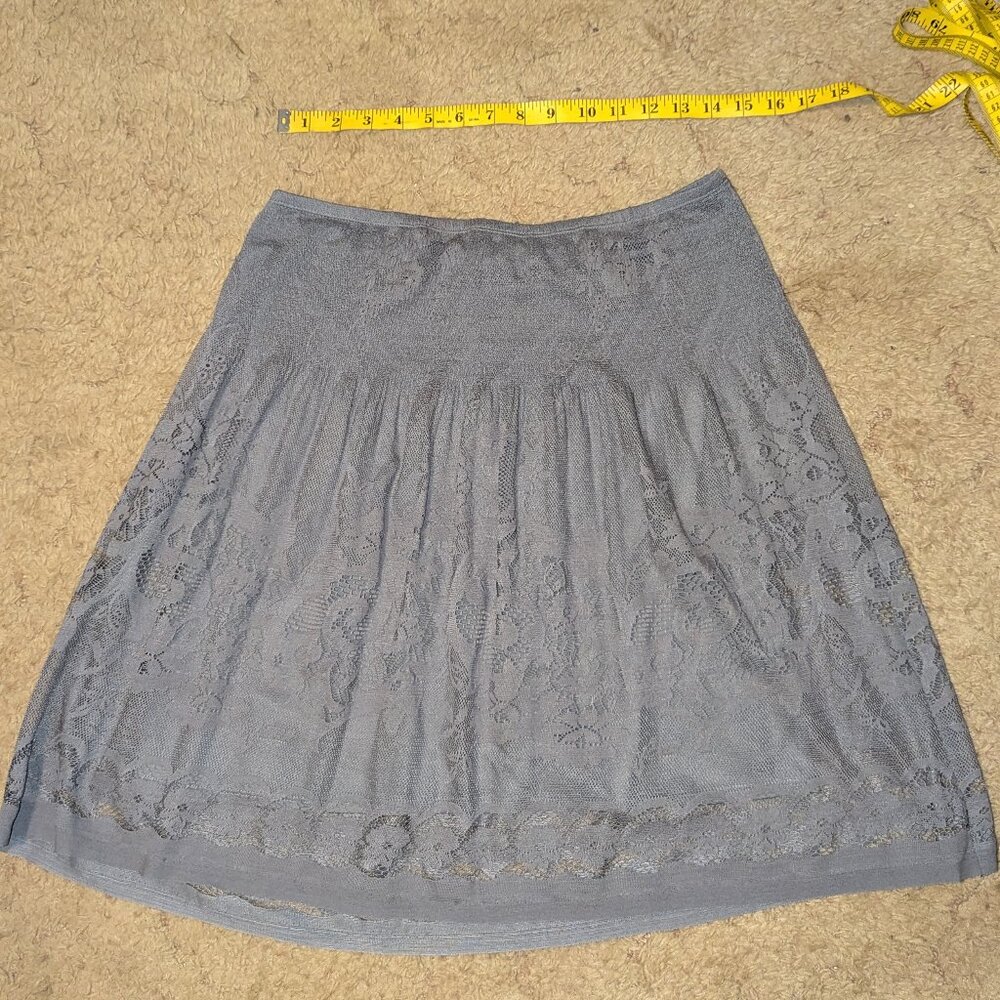 Gray Lace Casual Skirt